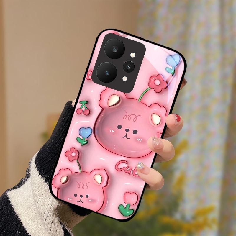 Роскошный Чехол из Закаленного Стекла Для Realme 15 5G RMX5106 RMX5105 Чехол для Телефона Полностью Защитный Ударопрочный Корпус Fundas Мультяшный Capa