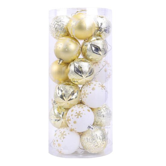 24 шт. Рождественские шары, небьющиеся шары, блестящие завитки, пластиковые шары, подвесные украшения для рождественской елки для праздничного декора