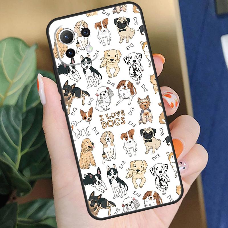 Чехол с рисунком собак Бульдог и Бигль Для Xiaomi 15T 14T 13T Pro 14 15 Ultra 17 Pro Max POCO X7 F8 Pro X5 X6 F5 F6 F7 Чехол