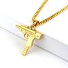 Submachine Gun Uzi Alloy Pendant Trendy Chain Necklace With Design Geometric
