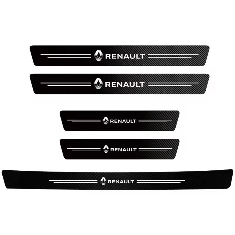 Car Door Sill Protector Pedal Carbon Fiber Protecto Stickers For Renault Clio Sandero Captur Megane R5 4 E-tech Scenic Austral R444