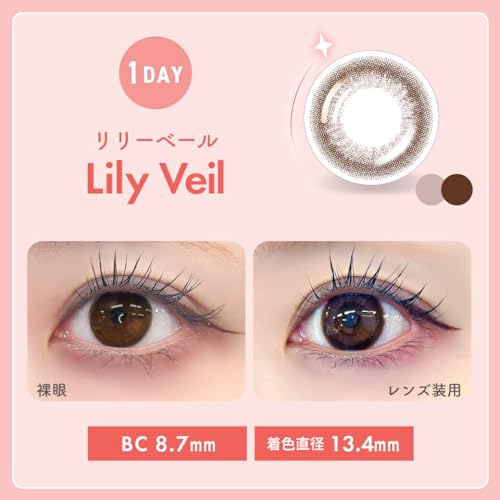 Цветные линзы 30 штук в упаковке WAVE One Day UV Ring plus Hazel Veil BC 8.7 PWR -5.00