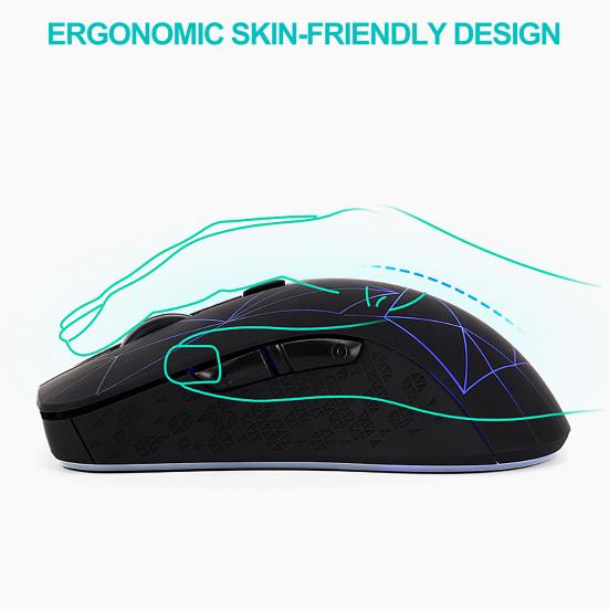 Bluetooth Wireless Mouse Rechargeable Dual Mode 3 Adjustable DPI 6 Buttons Ergonomic Optical Gaming Mouse for PC Computer Laptop