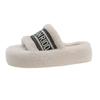 Fashion Female Slippers Large Size Women Plush Open Toe Flat Furry Slippers Fashion Flat Cotton Shoe Non Slip Warm Slippers Women Winter