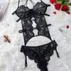 Женское нижнее белье с подвязками и бюстгальтером Комплект нижнего белья Сексуальные наряды Кружевные бюстгальтеры Push Up Тедди Babydoll Порно Боди