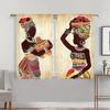 2PCS African Women Pattern Curtains Ethnic Colorful Print Bedroom Living Room Decor Art Culture Window Panels