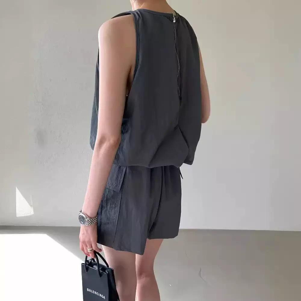 2025 Korean Summer Sleeveless Tank & Wide Leg Shorts Skirt Set