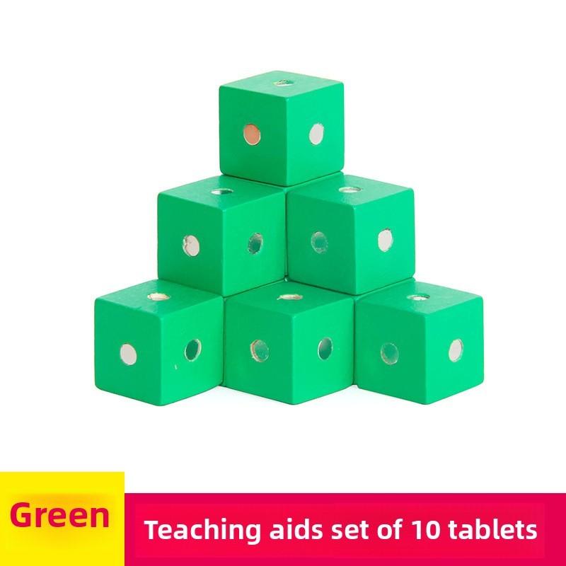 Math Learning Magnetic Cube Toy Made Of Eco-friendly Wood For Classroom Use