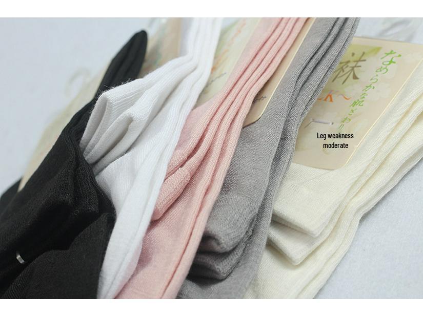 Шелковые женские вязаные короткие носки - Дышащие, Толстые, Разноцветные чулки для осени/зимы