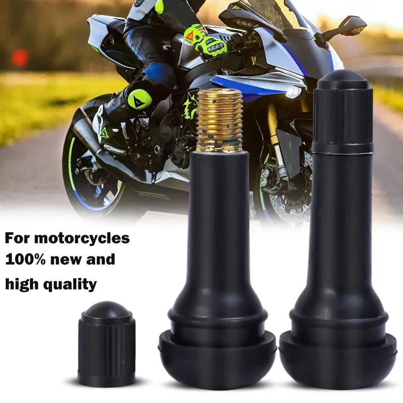 TR413 TR414 Vacuum Tire Valve Nozzle with Dust Cap Car Motorcycle Bicycle Snap-in Tubeless Tyre Rubber Valve Replaceable Parts
