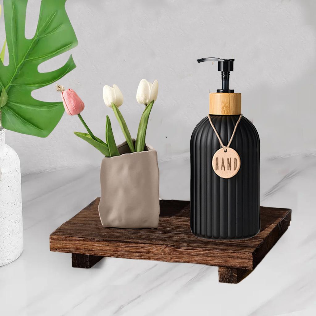 Bathroom Wooden Tray Soap Dish Organizer Stool Plant Pot Base Decorative Storage Rack