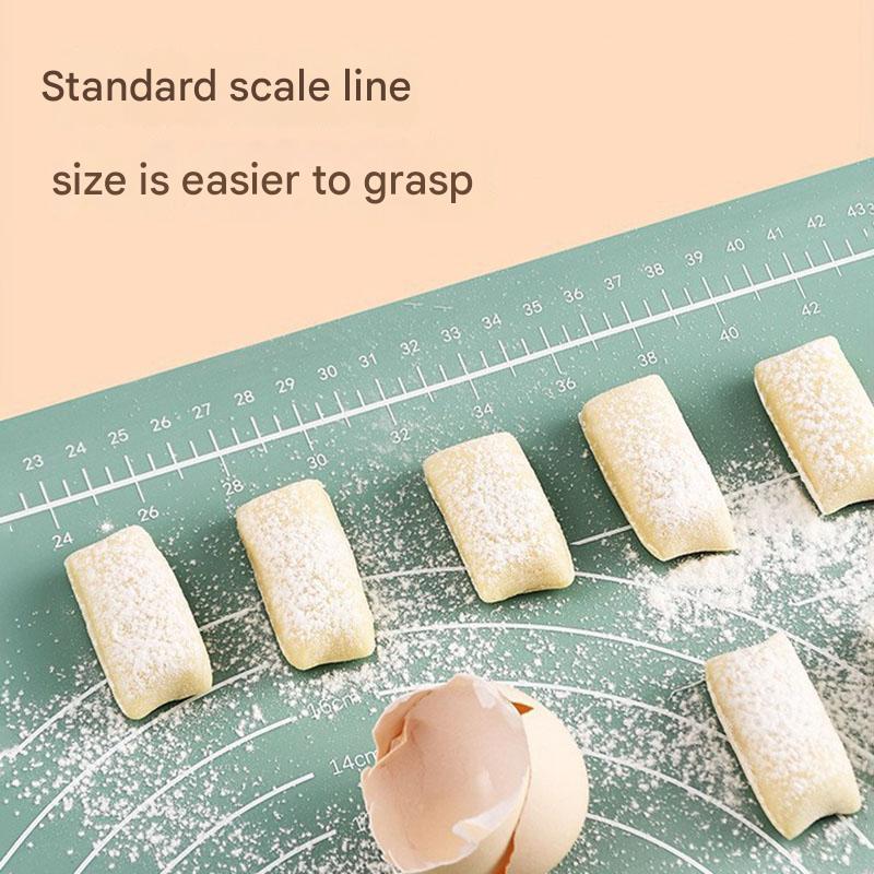 Silicone Measuring Kneading Pad Set Household Food Grade Rolling Pin Dough Pad Large Thick Non-slip Non-stick Bottom Baking Tool