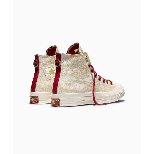 Converse Chuck Taylor All Star Cny Год Лошади Лимитированная Серия Универсальные Удобные Высокие Кеды из Канваса Унисекс кроссовки Бежевый A19072C