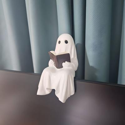 Хэллоуин Привидение Смола Украшение Читающая Книга Скульптура Уникальный Домашний Декор Орнамент для Вечеринки Фестиваля Подарок