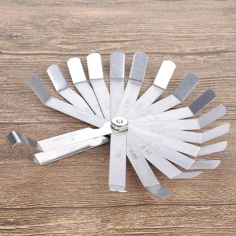 Bent Oil Dipsticks Valve Clearance Measuring Tool Set 16 Stainless Steel Pins 0.05mm to 1mm Range Fan Design Ring Assembled 1x Probe Group for Car Re