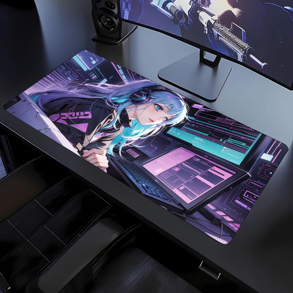 Cyber Urban Anime Waifu Art NonSlip Rubber Mouse Pad For Accurate Mouse Control Gaming Laptop Desktop Leisure Sessions