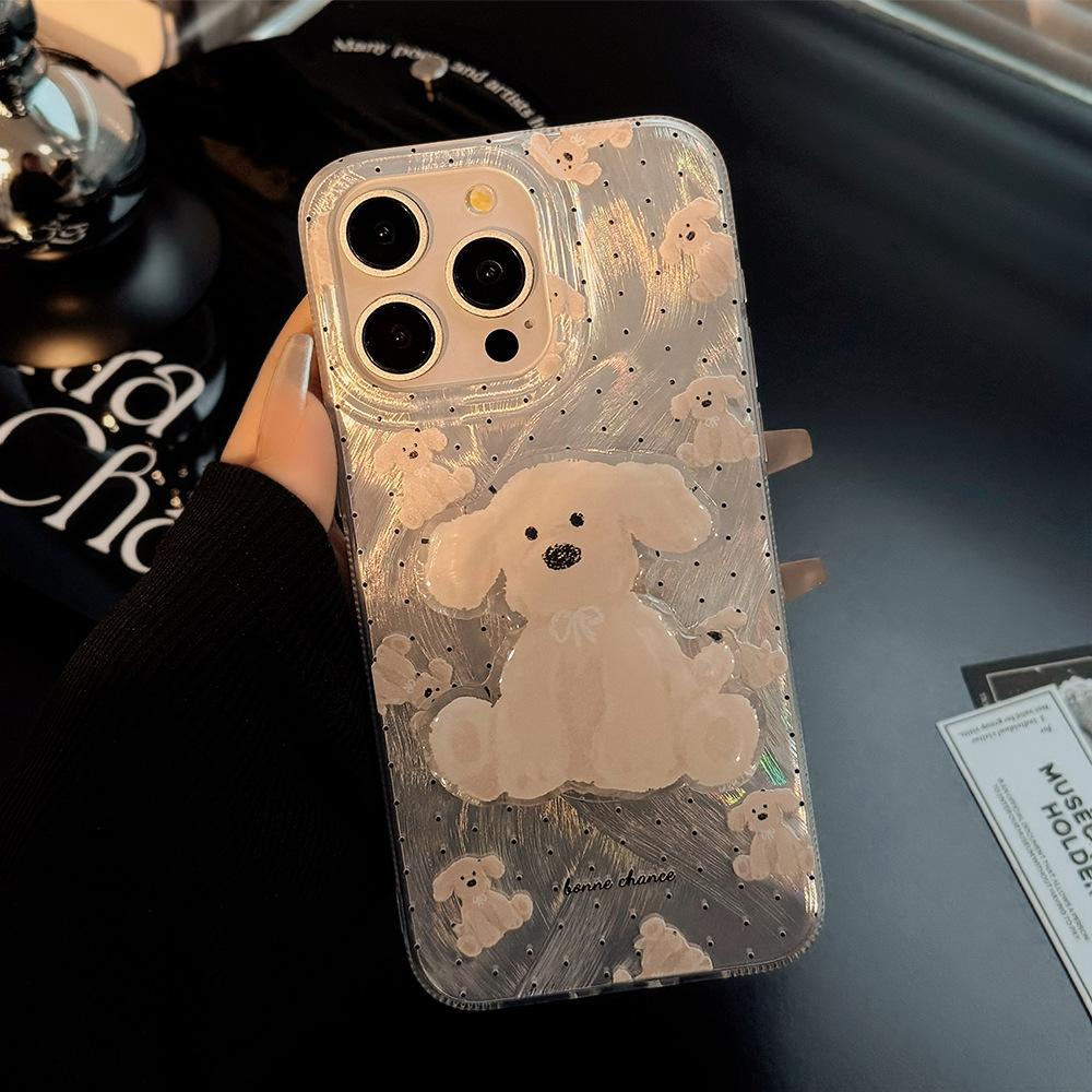 Niche Ins Doll Dog Holder Mobile Phone Case Apple 15 Promax for IPhone 13 16 Feather Ya 14 Cute