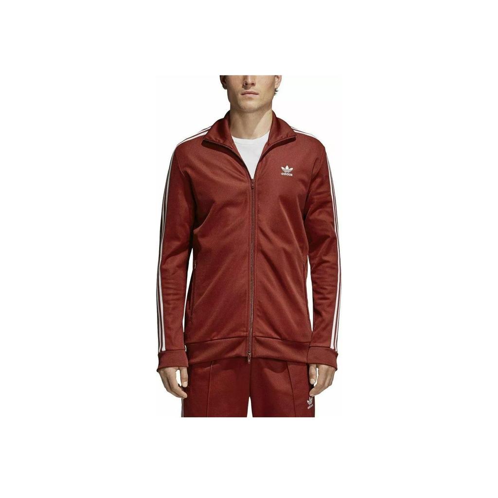 Adidas Оригинальная куртка с логотипом в стиле ретро, спортивная, со стойкой, с принтом букв, с длинным рукавом, мужская, бордовая CW1251