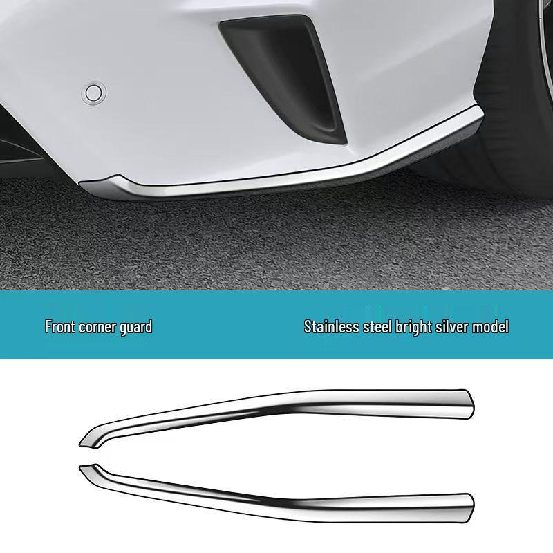 Compatible with 22 Inspire Models: Stainless Steel Front Bumper Trim, Corner Guard, and Center Grille Decorative Strip.