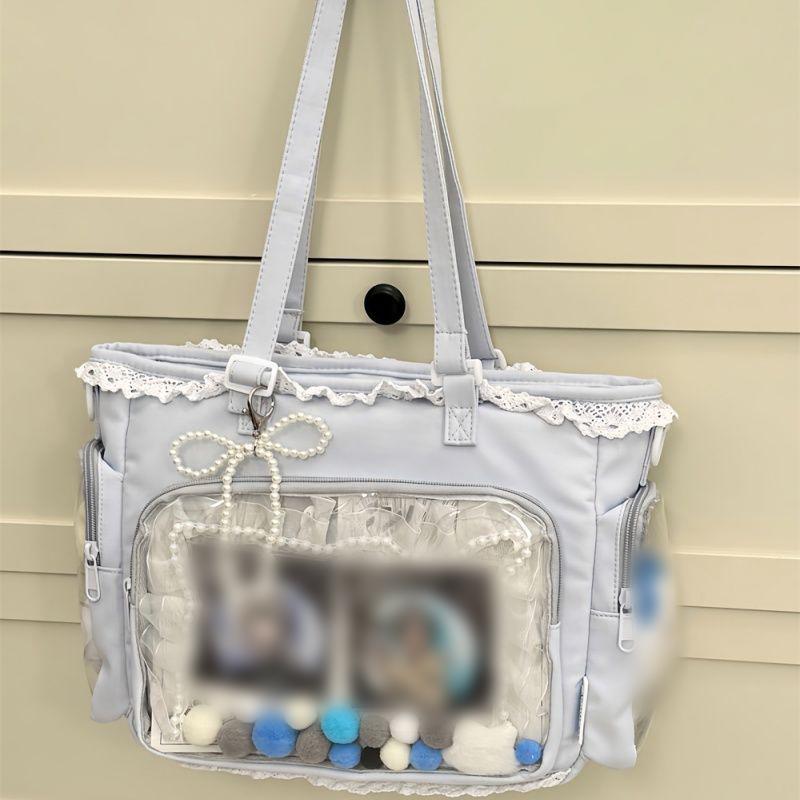 Сумка для хранения Baji в японском стиле, сумка Ita Bag большой вместимости, милая сумка-тоут Y2k, прозрачный набор для демонстрации периферийных устройств в стиле аниме и айдолов.