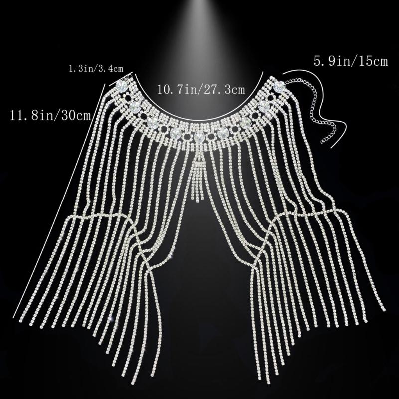 Fashionable Punk Metal Rhinestones Shoulder Chain Body Chain Shoulder Chain Jewelry For Beach Weddings Evening Event