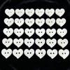 30pcs Fashionable Glossy Surface Heart Buttons Cute Creative Butterfly Buttons 2 Holes White Resin Buttons Clothes Accessories