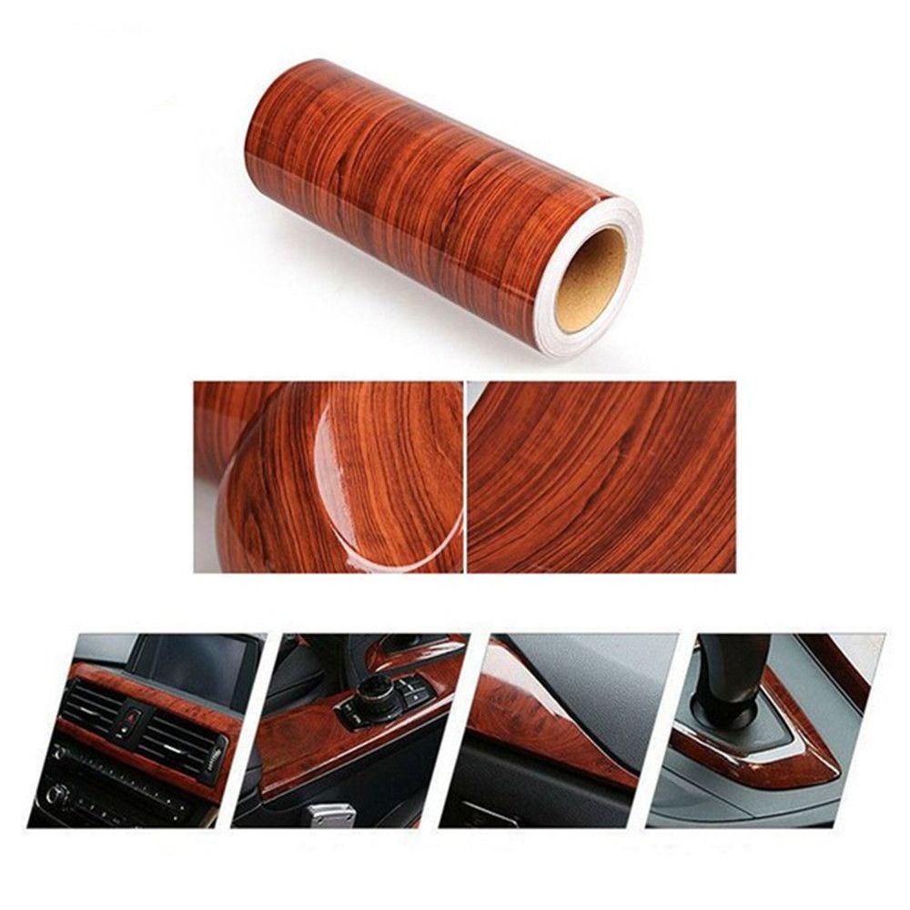 Car-styling Interior Trim DIY 1M Car-Styling Car Vinyl Sticker Auto Decal High Glossy Wood Grain