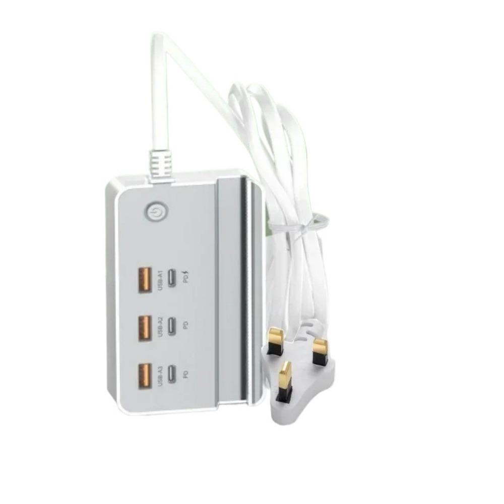 USB Type C телефон зарядное гнездо 35 Вт 6 портов быстрая зарядка настольный удлинитель с держателем телефона для iPhone Samsung Xiaomi Huawei