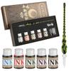 Mancola Glass Pen 5 цветов из 1 Signature Fountain Box Starry Signature Picture Dip Pen Set, Ink, Pen, Pen, Pen, Included, Sky, Rainbow, Pen, Drawing,