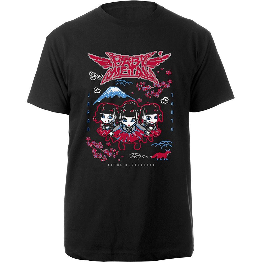 Men's Babymetal Pixel Tokyo Slim Fit T-shirt Medium Black