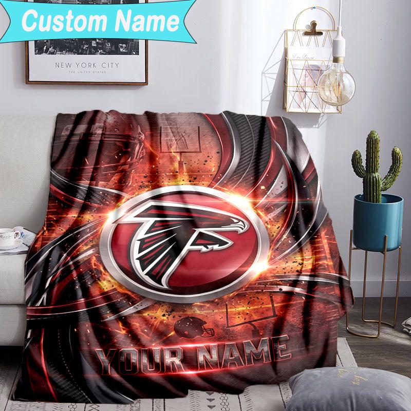 Custom Name Blanket Atlanta-Falcons Rise Up Blanket Bedding Blanket for Travel, Camping, Living Rooms, Offices, Sofas, Fan Christmas gift