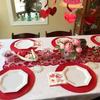 Rectangular Red Lace Table Runner Valentines Day Tableware Placemat Dining Table Mat  Love Mood Day