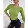 Осенне-зимний пуловер, топы, женский нижний свитер, модная блузка с длинными рукавами, вязаный в рубчик повседневный джемпер, свитера