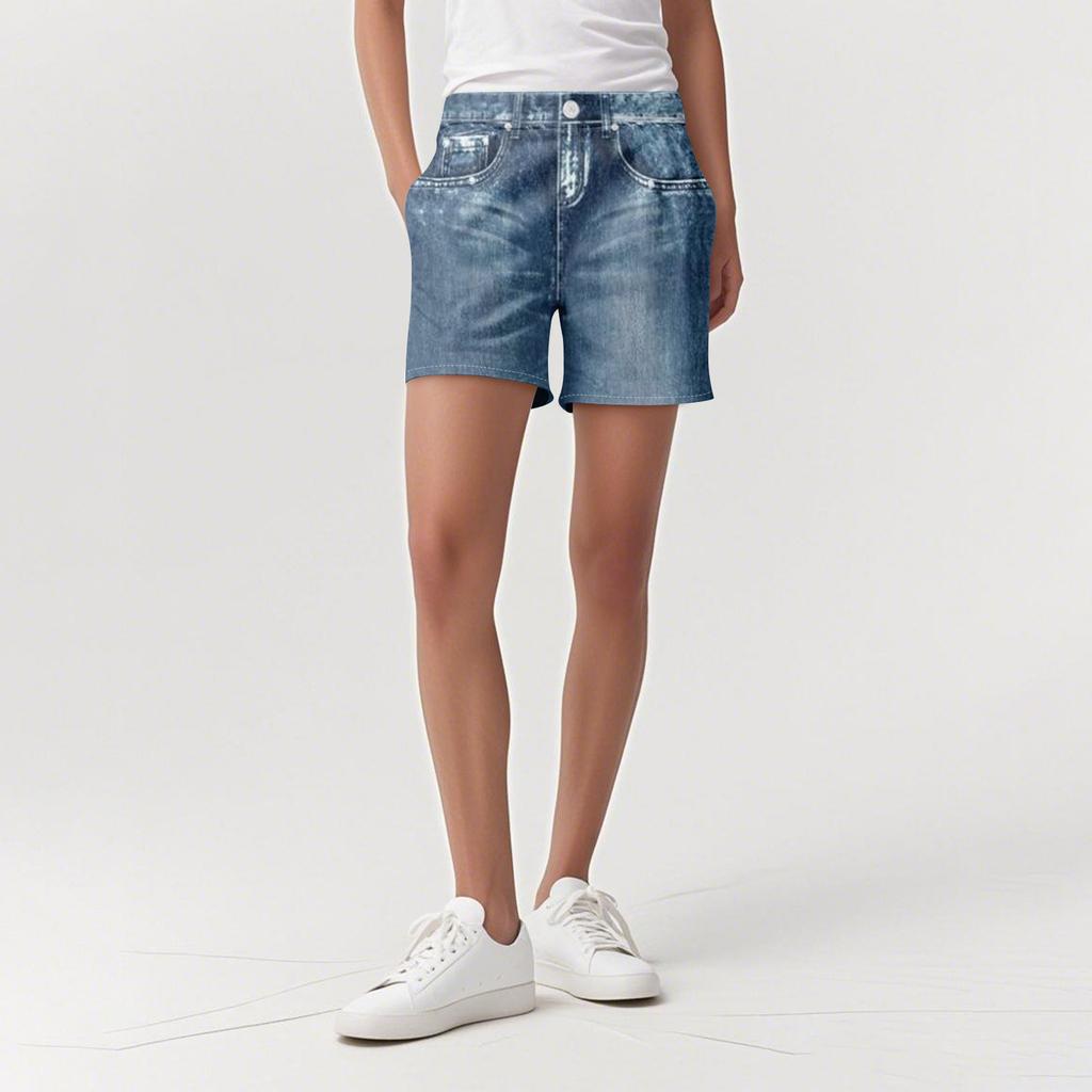 Women's Casual Sports Pants Sweatpant Jeans Print Denim Pants