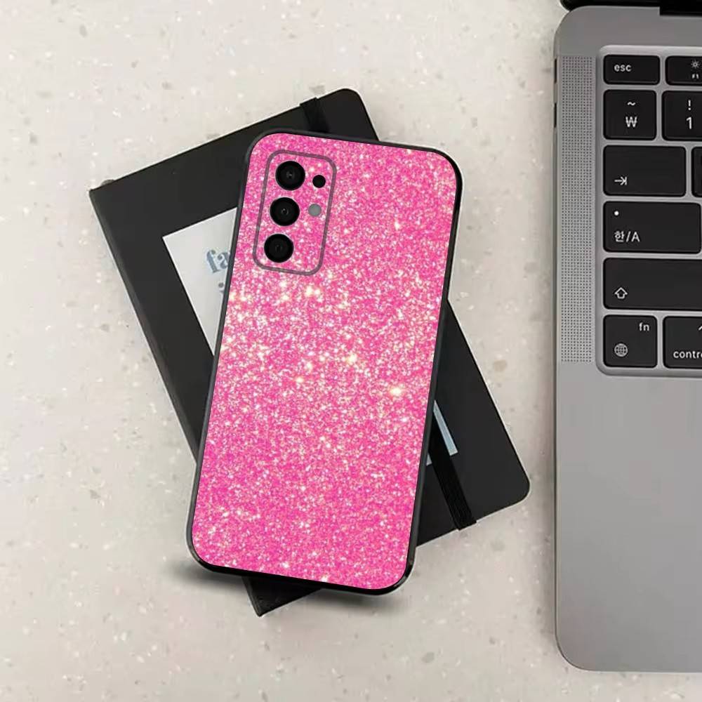 Сверкающий розовый блеск для Samsung Galaxy A73, J7, 22, Note, 72, 41, 31, 8, 9, 52, 71, 53, 32, Мягкий черный силиконовый чехол