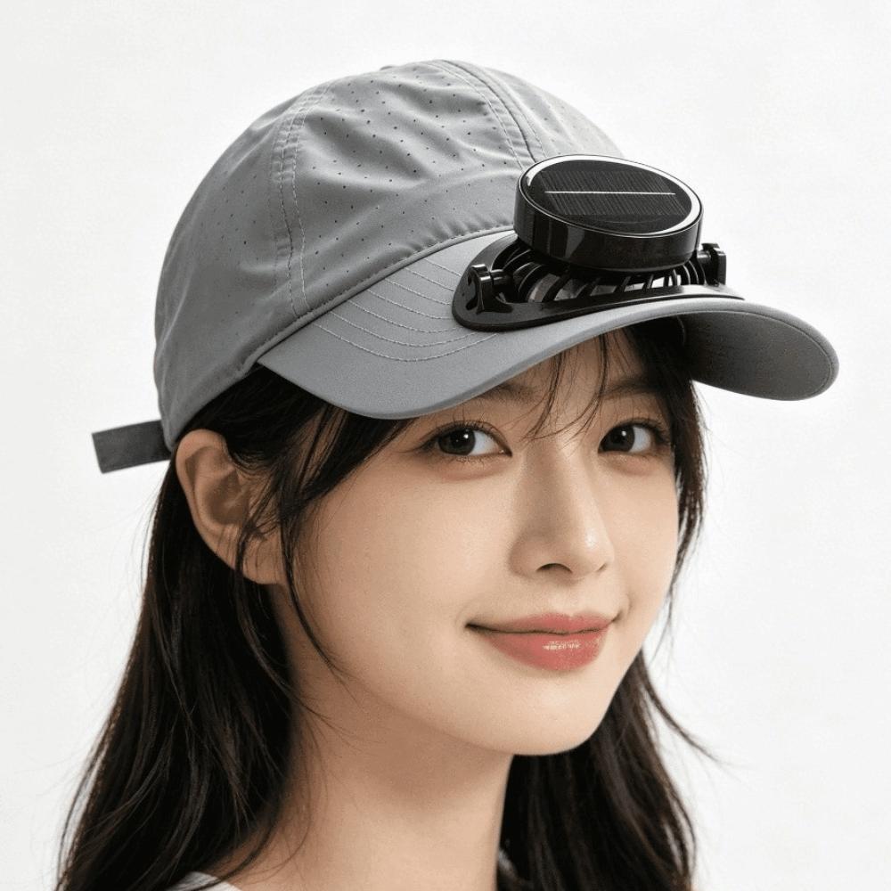 Solid Color Rechargeable Fan Hat Portable Cooling Fan Peaked Cap for 3.7V/300mAh Women / Men