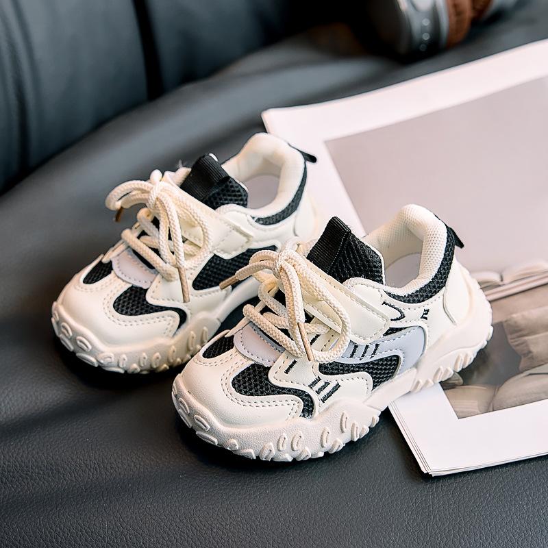 2025 Autumn New Mesh Breathable Children's Sports Shoes Boys and Girls Baby Sports Shoes Breathable Dad Shoes Tide