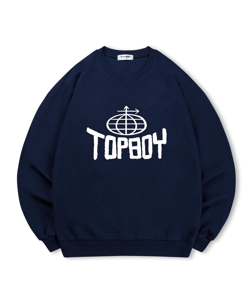 TOPBOY [Без флиса или с флисовой подкладкой] Свитшот с принтом Aeroglobe (Тип C)