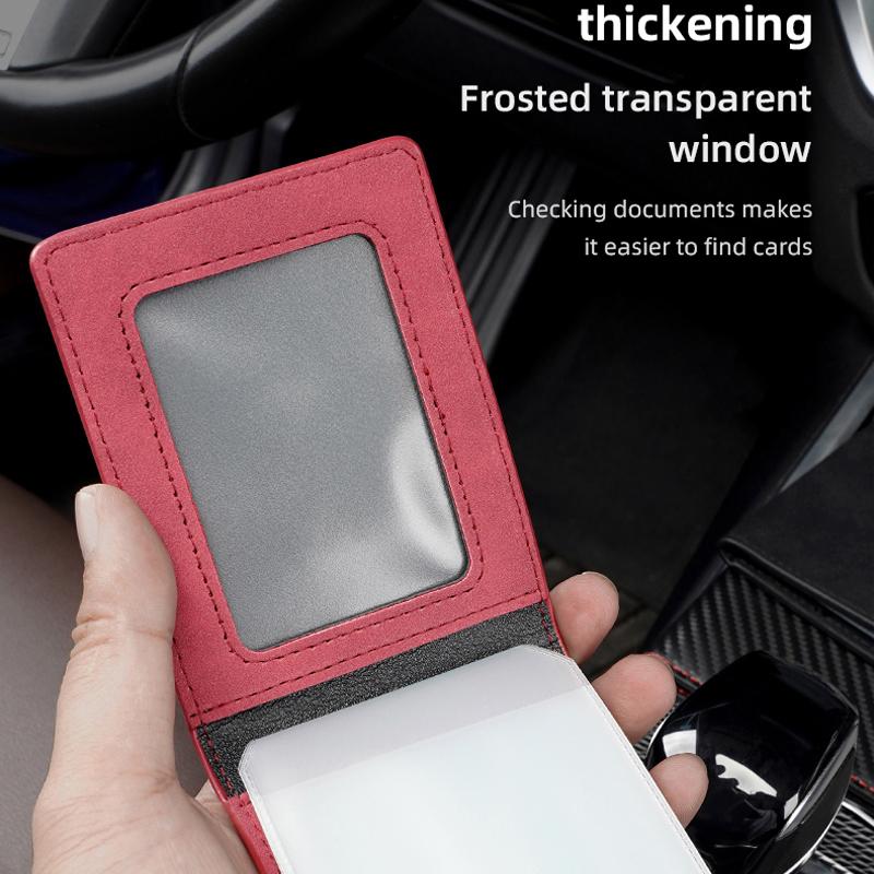 uldf10 Car Driver License Suede Leather Bag Auto Driving Documents Wallet For Mitsubishi Lancer Ralliart ASX Mirage Pajero Xpander