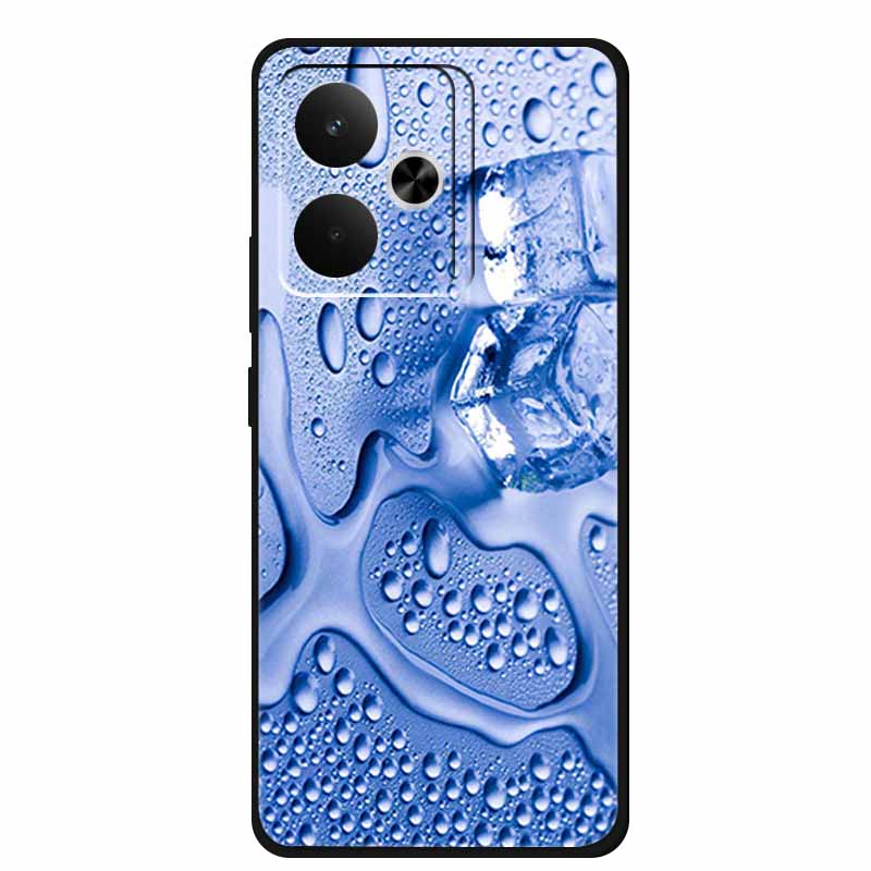 Чехол для телефона Realme GT 7T Чехол Цветы Мягкий Черный Силиконовый Задняя крышка Для Realme 14 5G 15 Pro GT7 Чехол Ударопрочный Coque Fundas