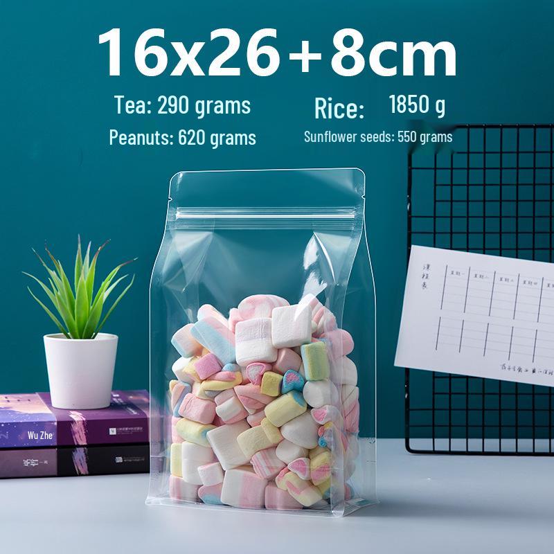 Матовый прозрачный самоклеящийся пакет для снеков с ручкой для хранения сухофруктов и чая