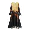 Fashion Style 2024 Fall and Winter New Women's Clothing Stylish Print Long Sleeves Long Midi Skirt Dress 9148090