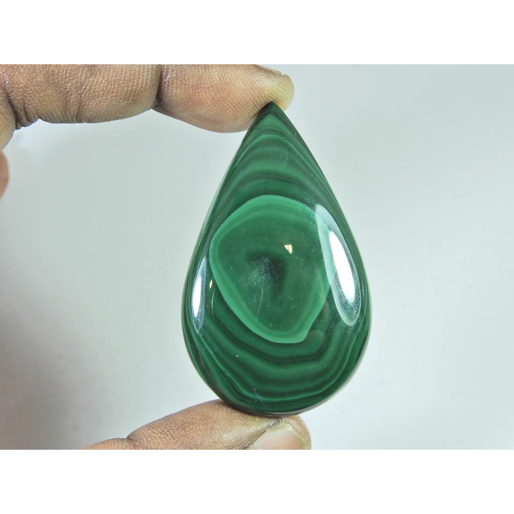 144Cts. Natural Green Malachite Pear Cabochon Loose Gemstone 32X53X07 MM B-403