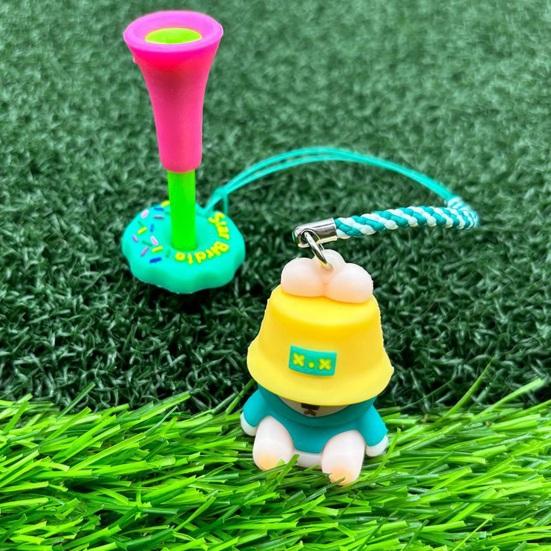 Мультяшный держатель для гольф-ти с защитой от потери, с дизайном пластикового пончика для ти
