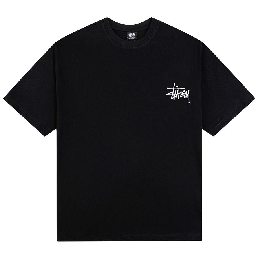 Stussy Летняя новая футболка с круглым вырезом из высококачественного хлопка 2025 года для мужчин и женщин, классическая футболка с буквенным принтом для пар