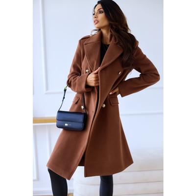 Женские модные повседневные однотонные куртки и пальто с воротником-поло на осень-зиму с длинным рукавом и принтом