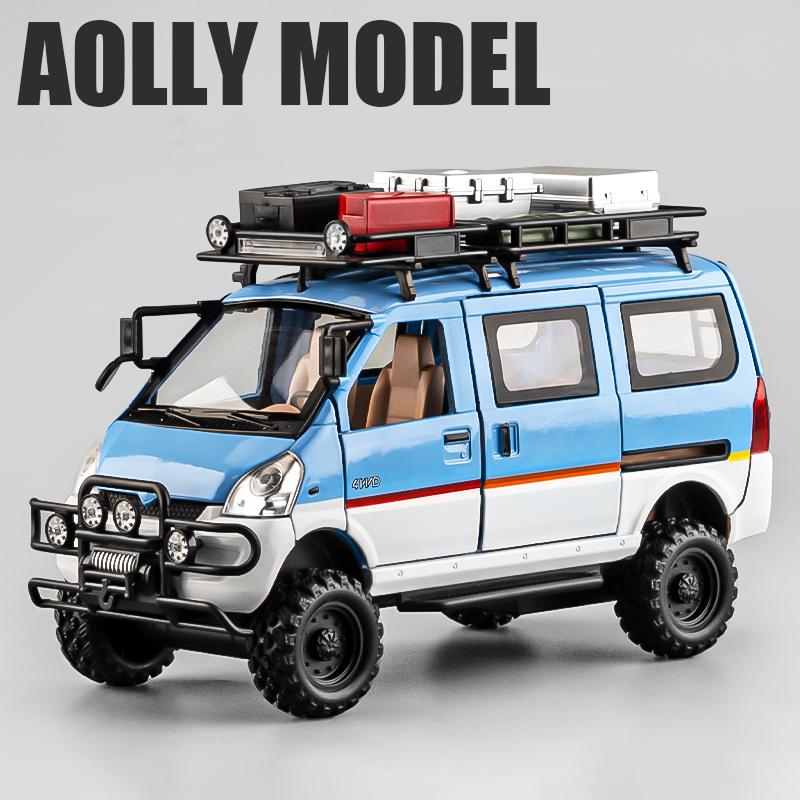 1:24 Внедорожник WuLing VAN Модель Мускул-кара из сплава Звук и Свет Оттяни и Отпусти Детская Игрушка Коллекционные Предметы Подарок на День Рождения