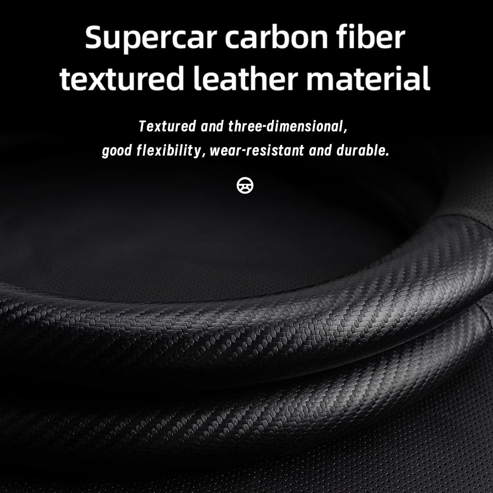 Suitable for Byd Breathable Leather Matte Carbon Fiber Texture Steering Wheel Cover Suitable for Dolphin Mini Seal Atto 3 King Shark 6 Song njbwy33