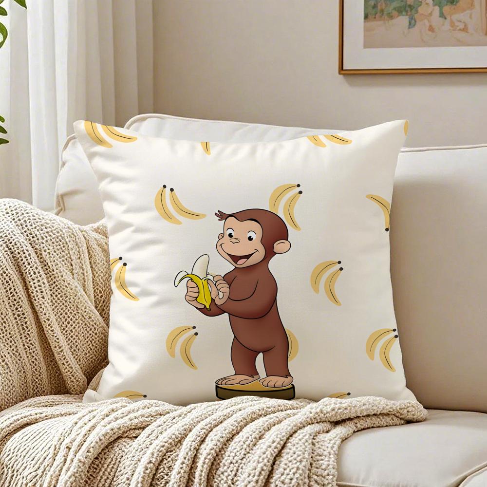 CCurious George Pillow Kids Cartoon Cushion Cover Pillowcase Antidustmite living Room Sofa Decor Cushion Room