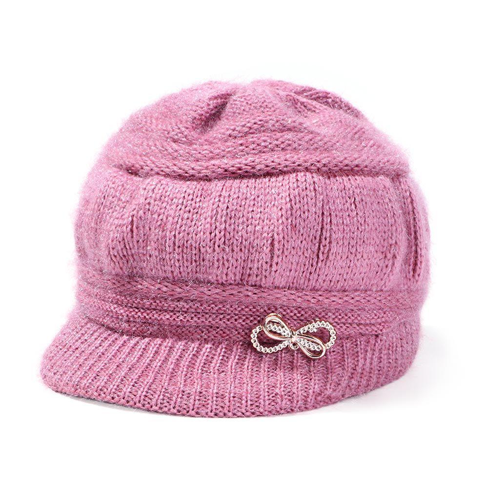Однотонный зимний головной убор Ветрозащитная шерстяная шапка Шапка-ушанка Вязаная шапка Плюшевая шапка